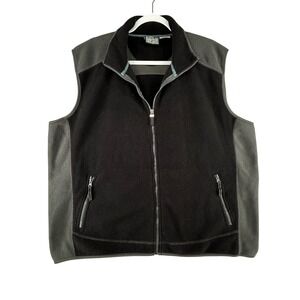 Destination‎ Above Sea Level Mens Black Grey Fleece Zip Up Vest Size X-Large